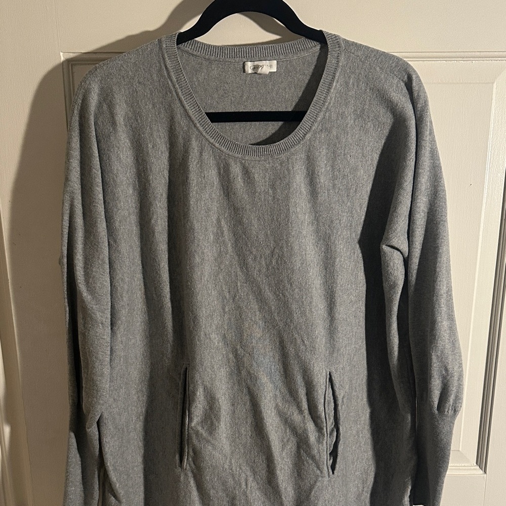 Garnet Hill Women's Gray Crew Neck Sweater